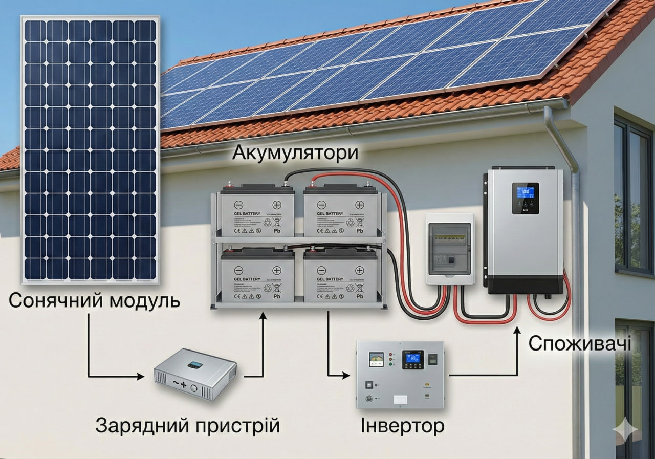 Схема сонячної електростанції